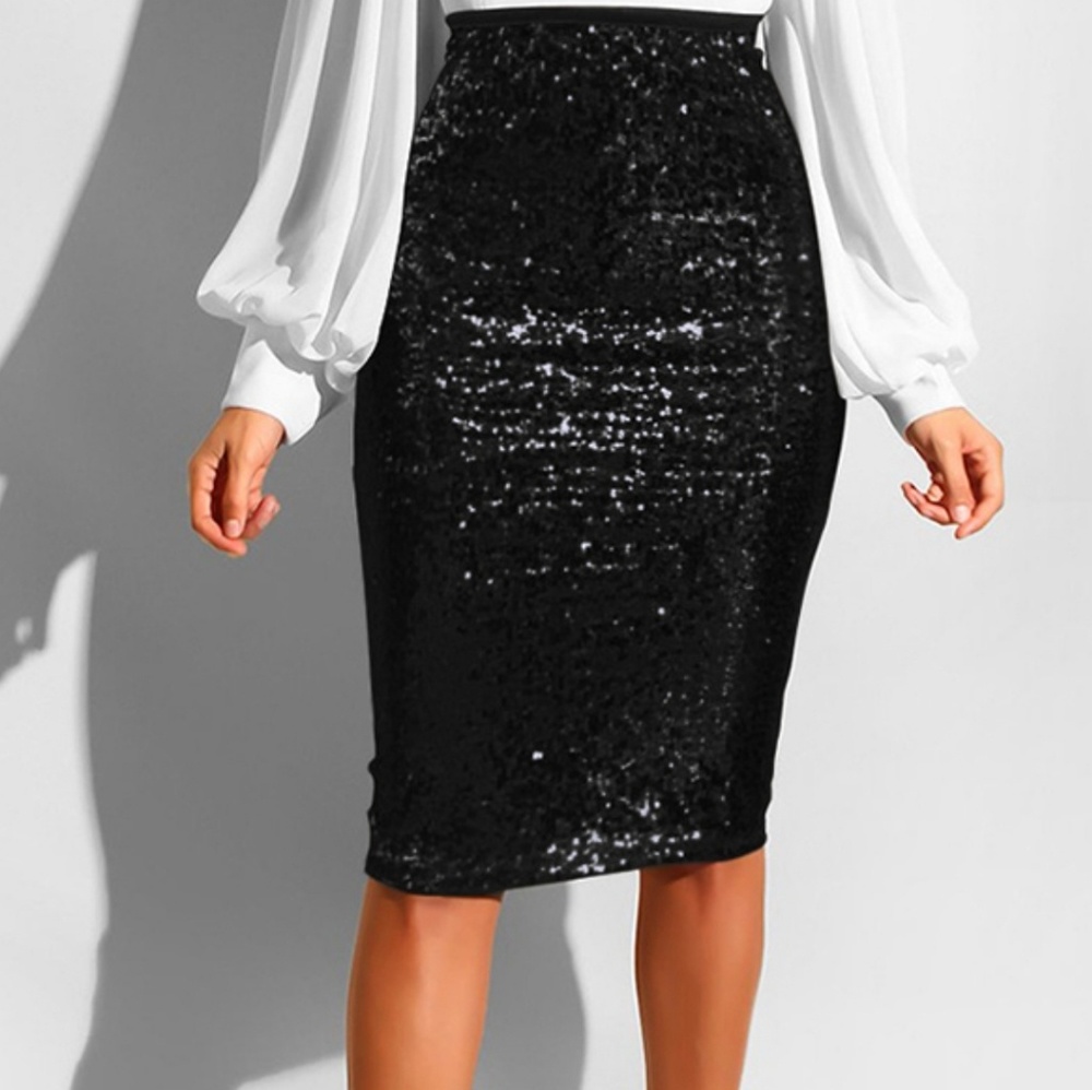 Black sequin skirt NWOT